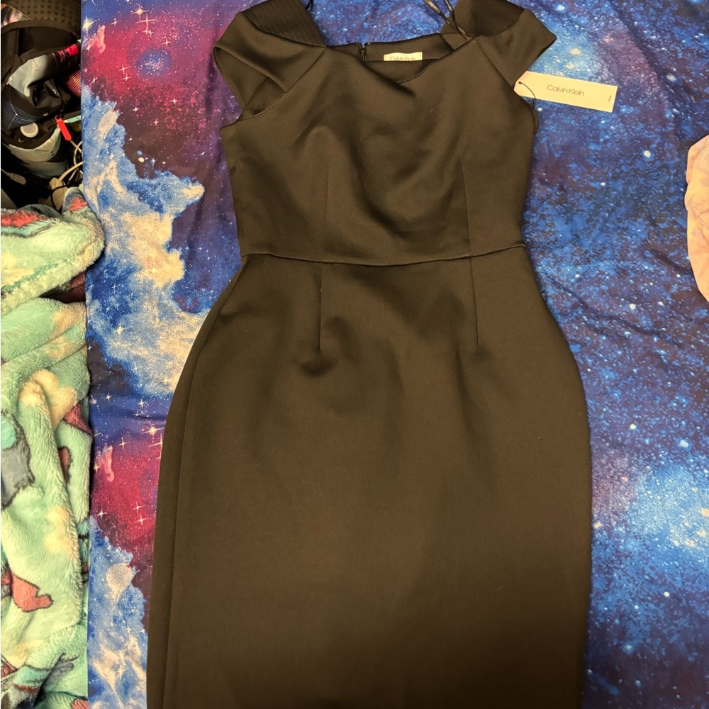Calvin Klein Asymmetrical Black Dress